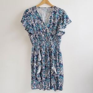 Sincerely Jules Blue Purple Floral Dress, Sz M